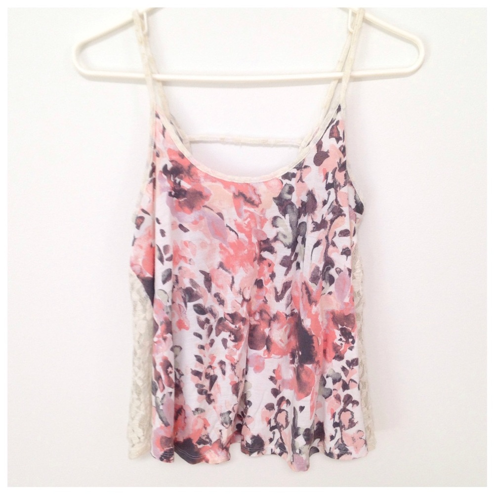 UO Kimchi Blue flowy floral cami with lace - 4xHP